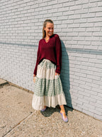 Dripping in Sangria Split Knit Top