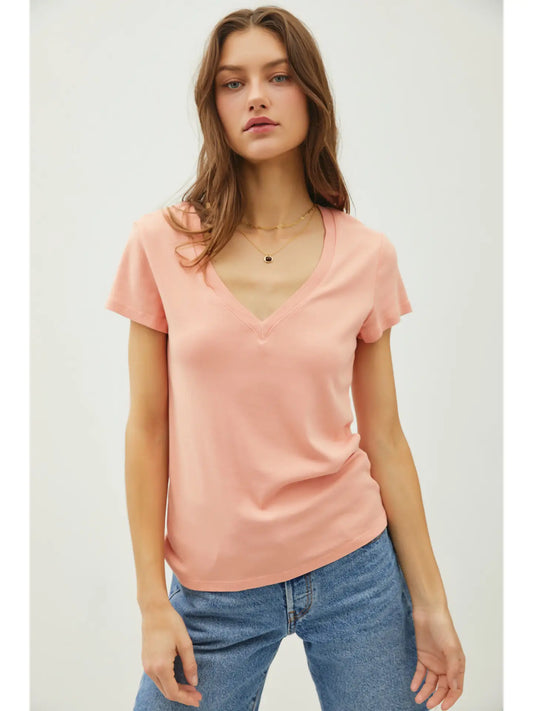 The Classic V-Neck-Peach