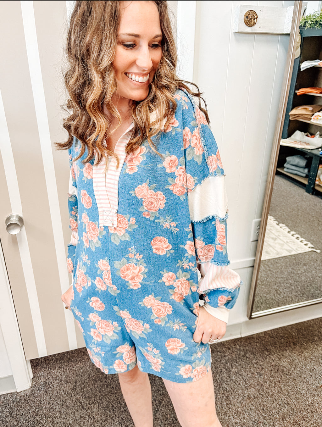 Bluebell Bloom Denim Romper (S-Xl)