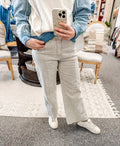 Soft Latte Wide Leg Denim