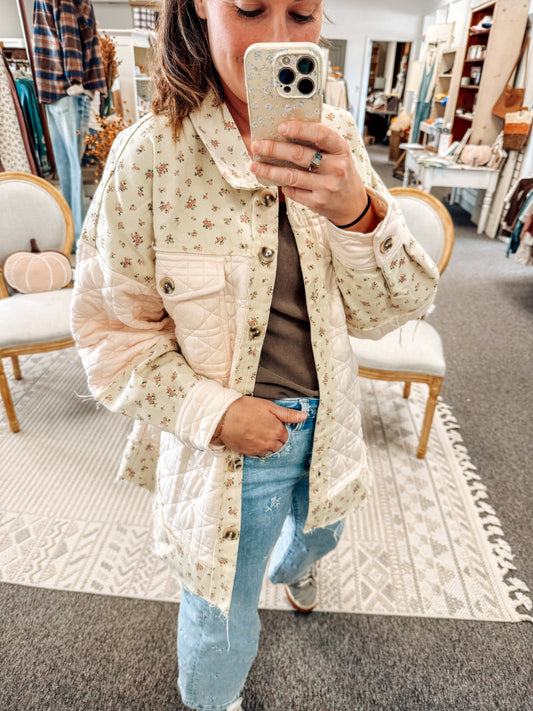Quilt & Bloom Button Up Top