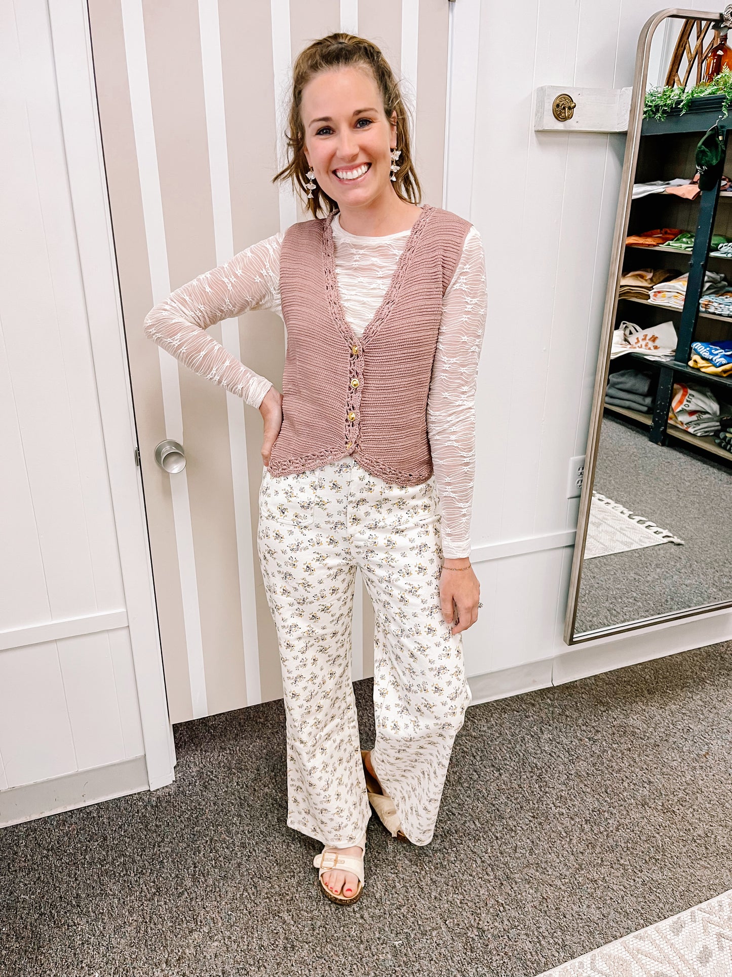 Rosy Days Knit Vest