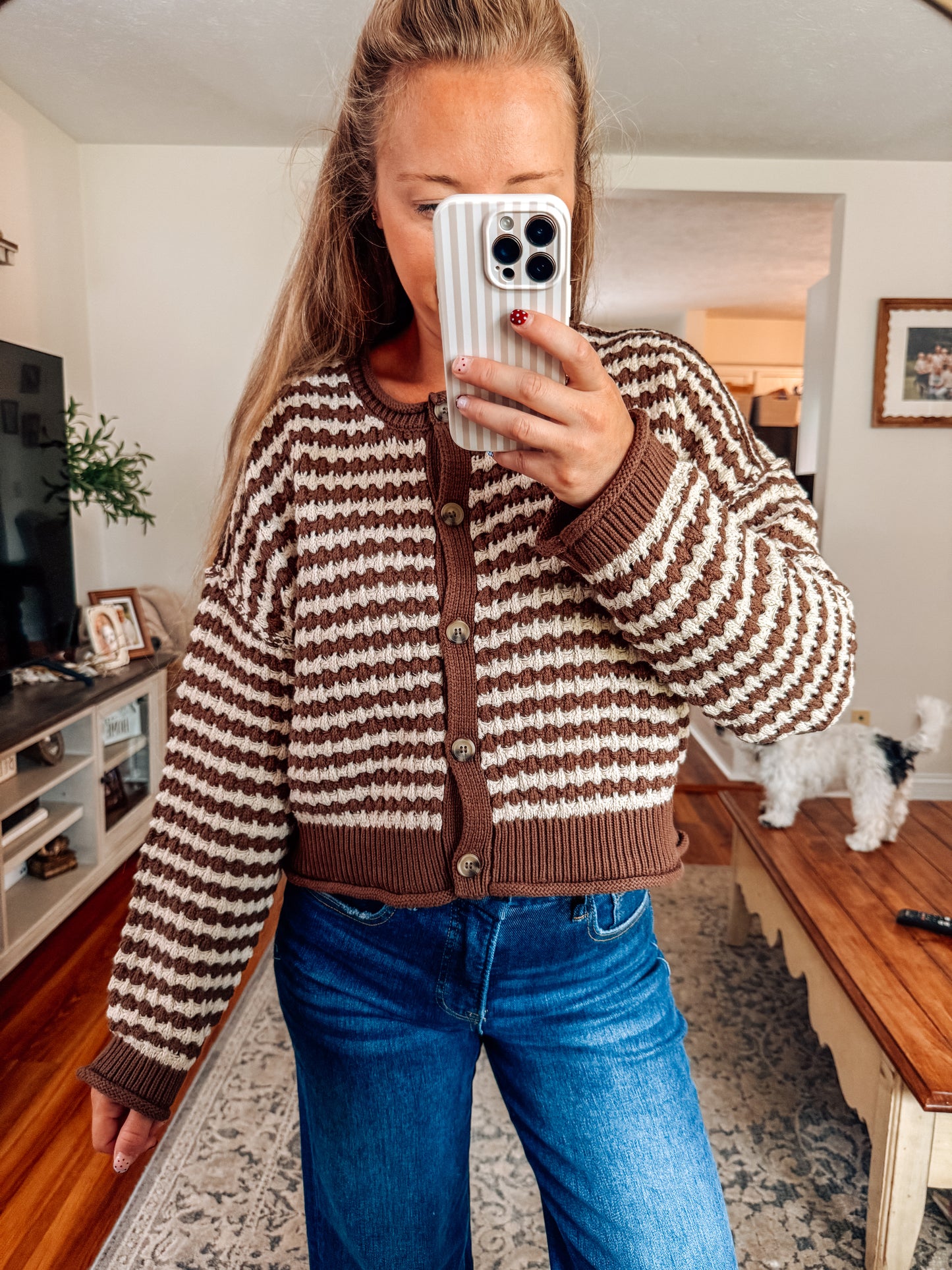 The Small Town Striped Crochet Cardigan