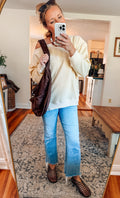 Lazy In Boat Neck Waffle Knit Top