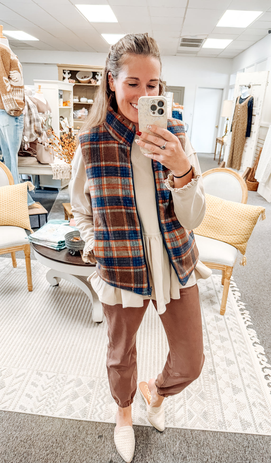 Plaid & Perfect Zip Reversible Vest (S-XL)