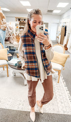 Plaid & Perfect Zip Reversible Vest (S-XL)