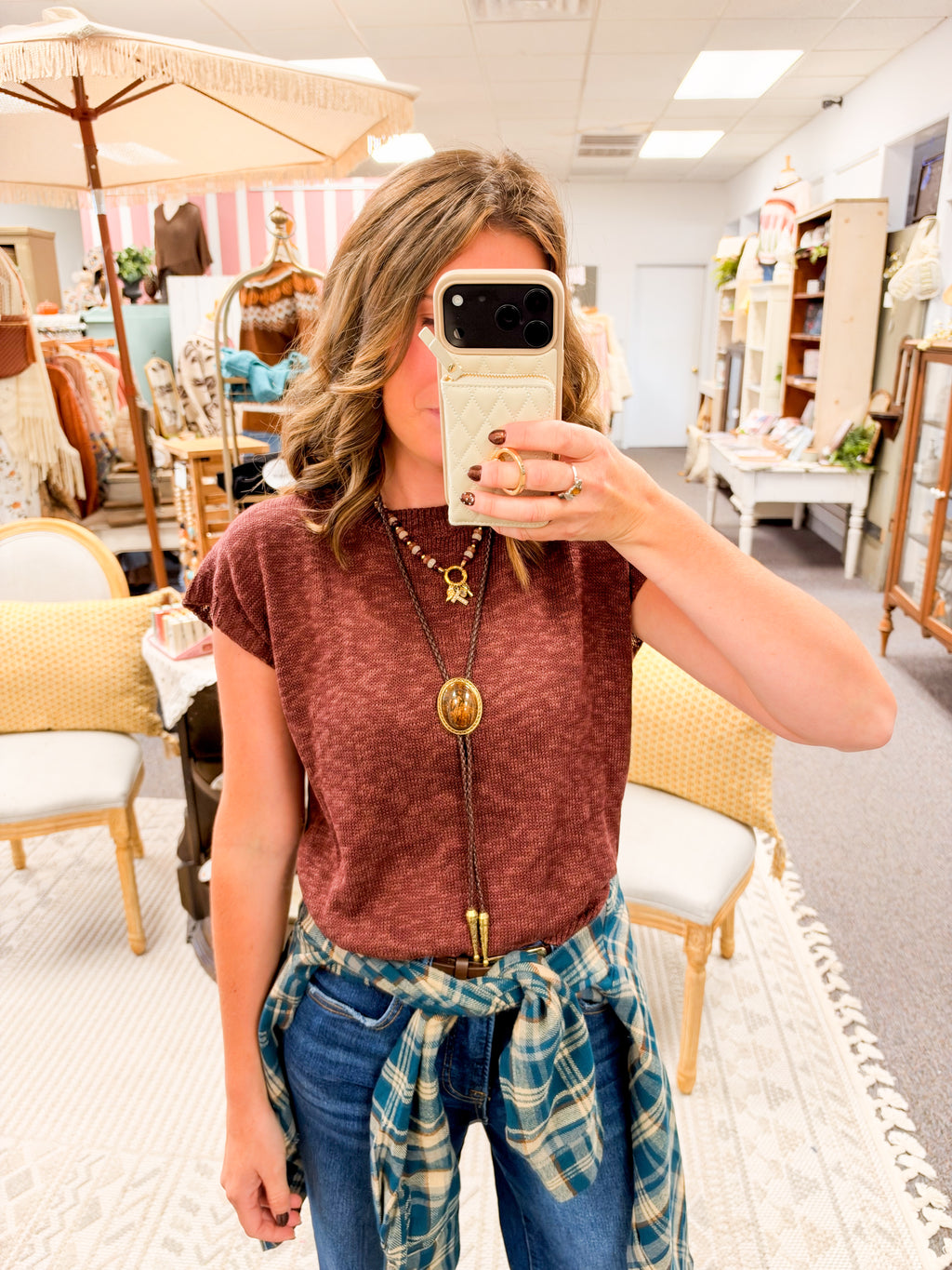 The Jewel Tone Essential Top-Cocoa