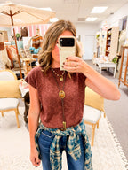The Jewel Tone Essential Top-Cocoa