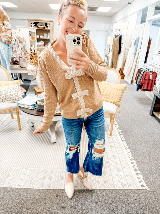 Tied Together Bow Sweater Cardigan (S-XL)