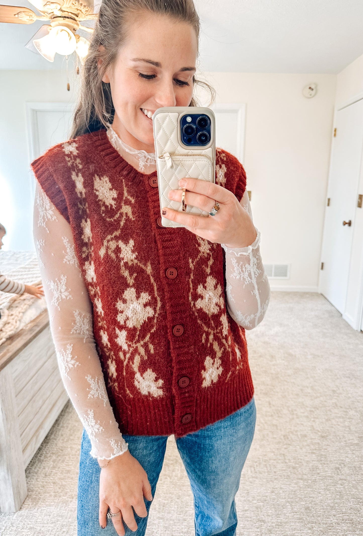 Sweet Stitch Floral Vest