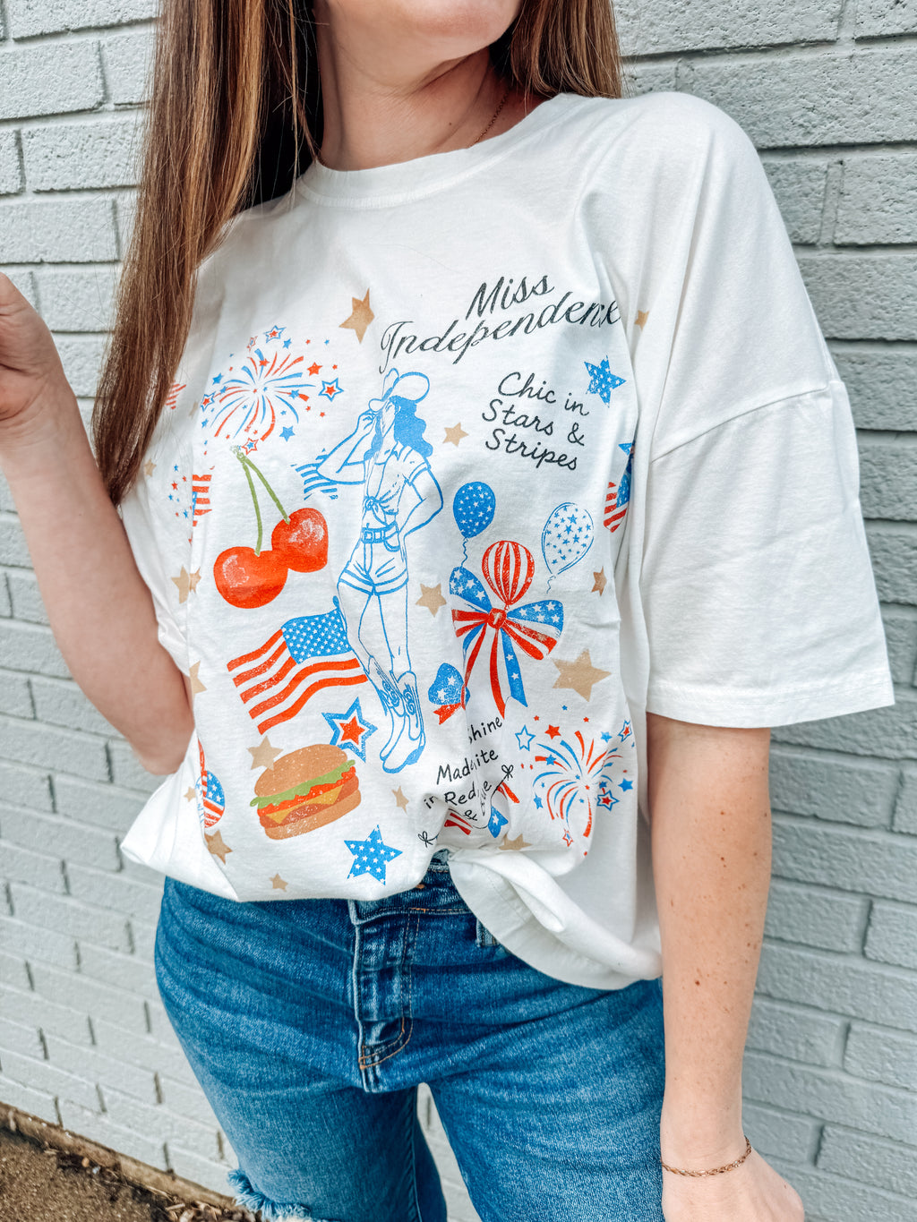 Miss Independence Short Sleeve Knit T-Shirt