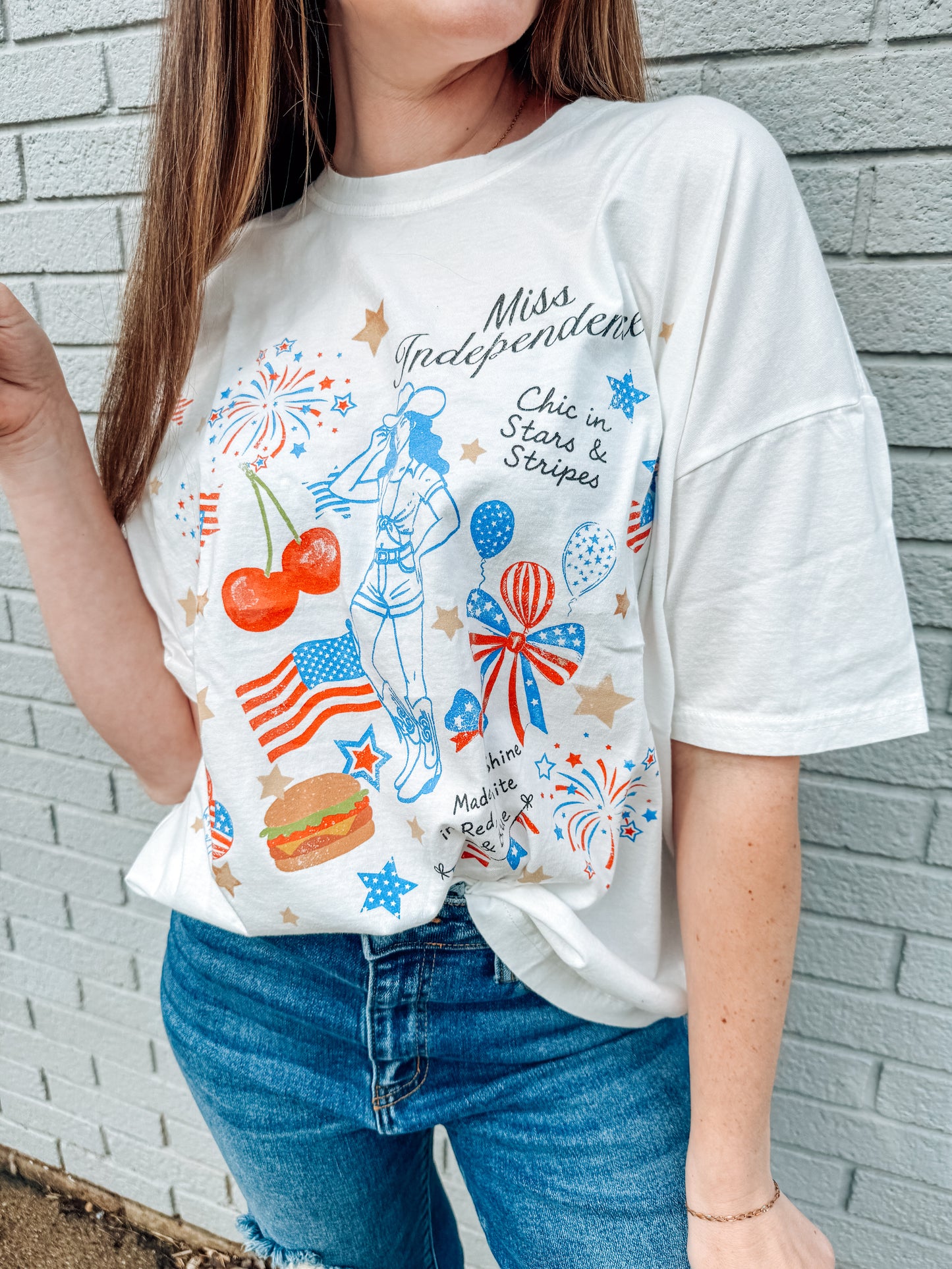 Miss Independence Short Sleeve Knit T-Shirt