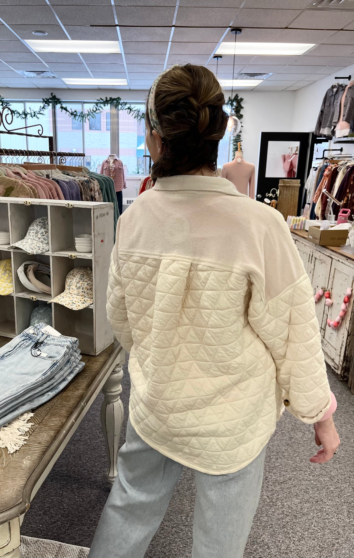 Transition to Spring Quilted Top-Cream