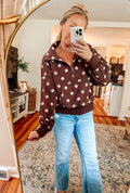 Sweet Spots Mocha Half Zip Pullover (S-XL)