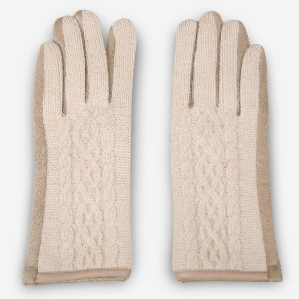 Cable Knit Suede Winter Gloves (several colors)