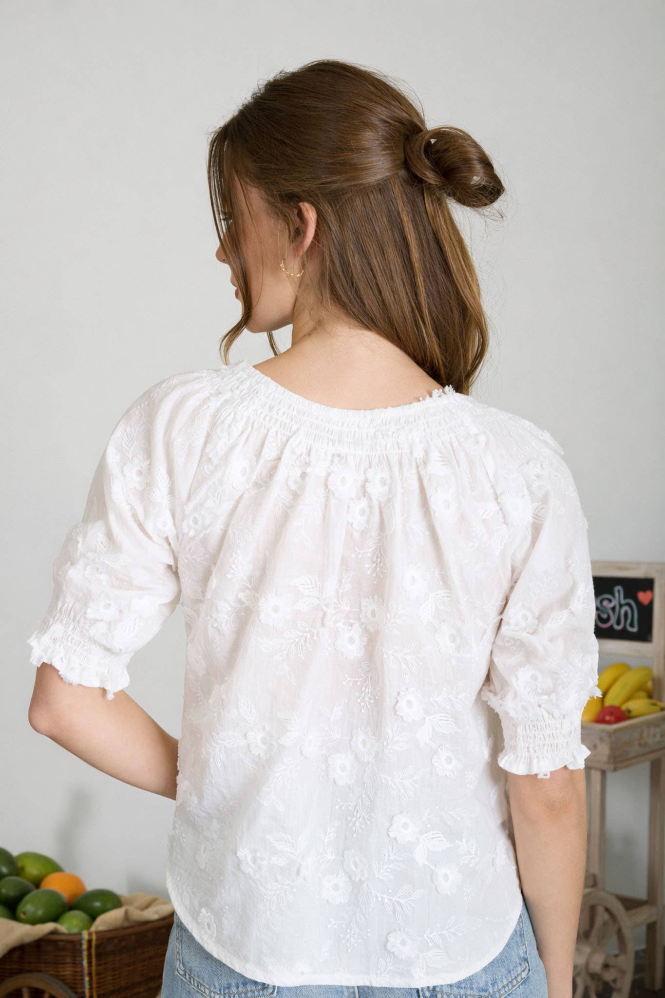 The Emery Embroidered Floral Blouse
