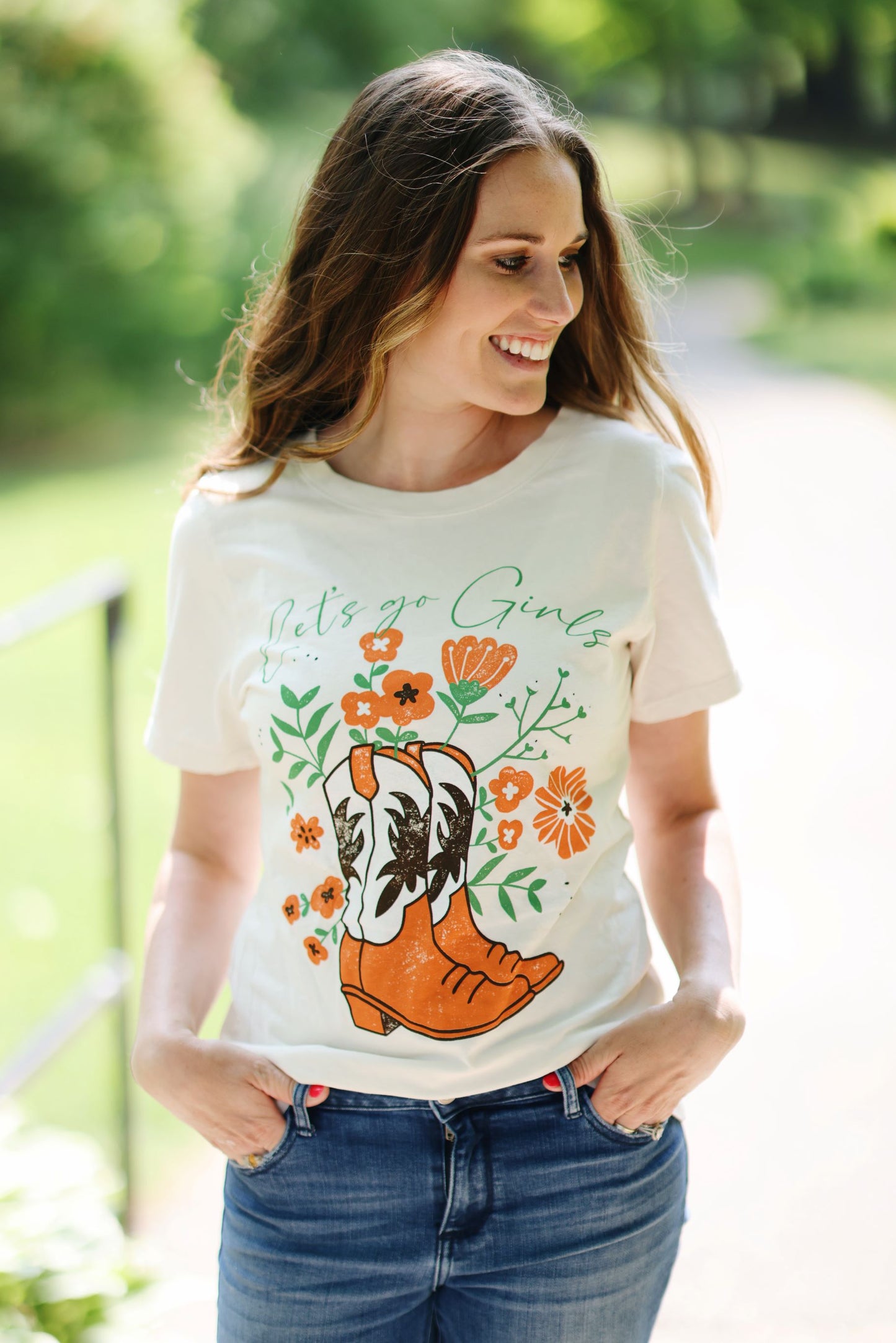 Go Girls Floral Boots Graphic Tee