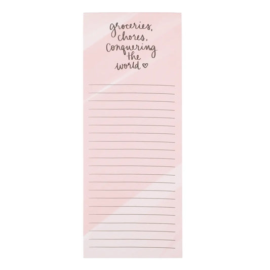 Pink Grocery Chores Magnetic List Pad