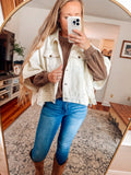 Oatmeal Cape Denim Jacket