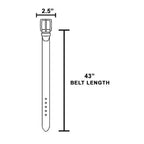 Hammered Oval Buckle Vegan Leather Belt