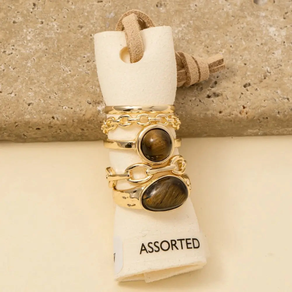 Cocoa Charm Ring Set