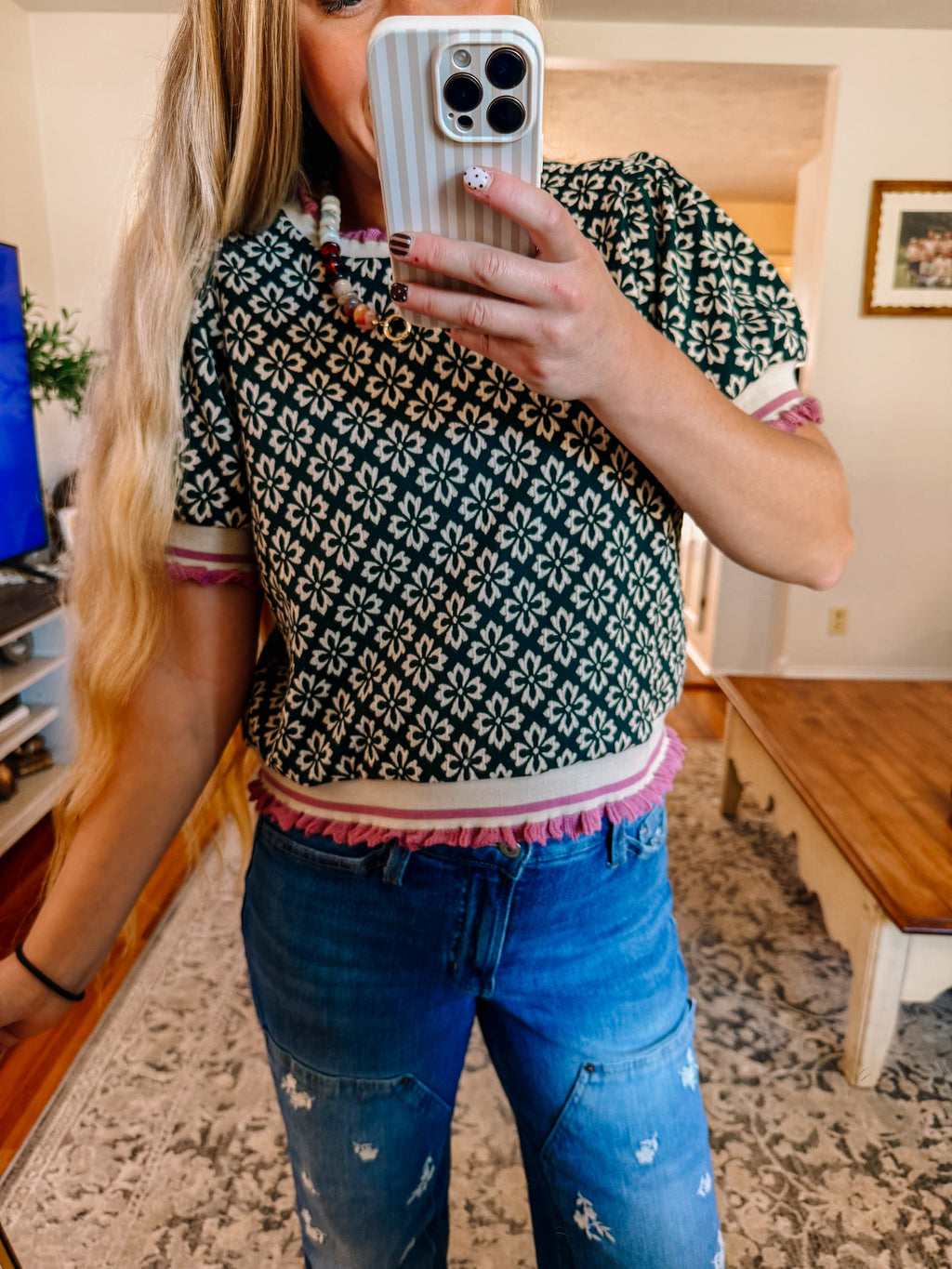 Petals & Patterns Short Sleeve Knit Top