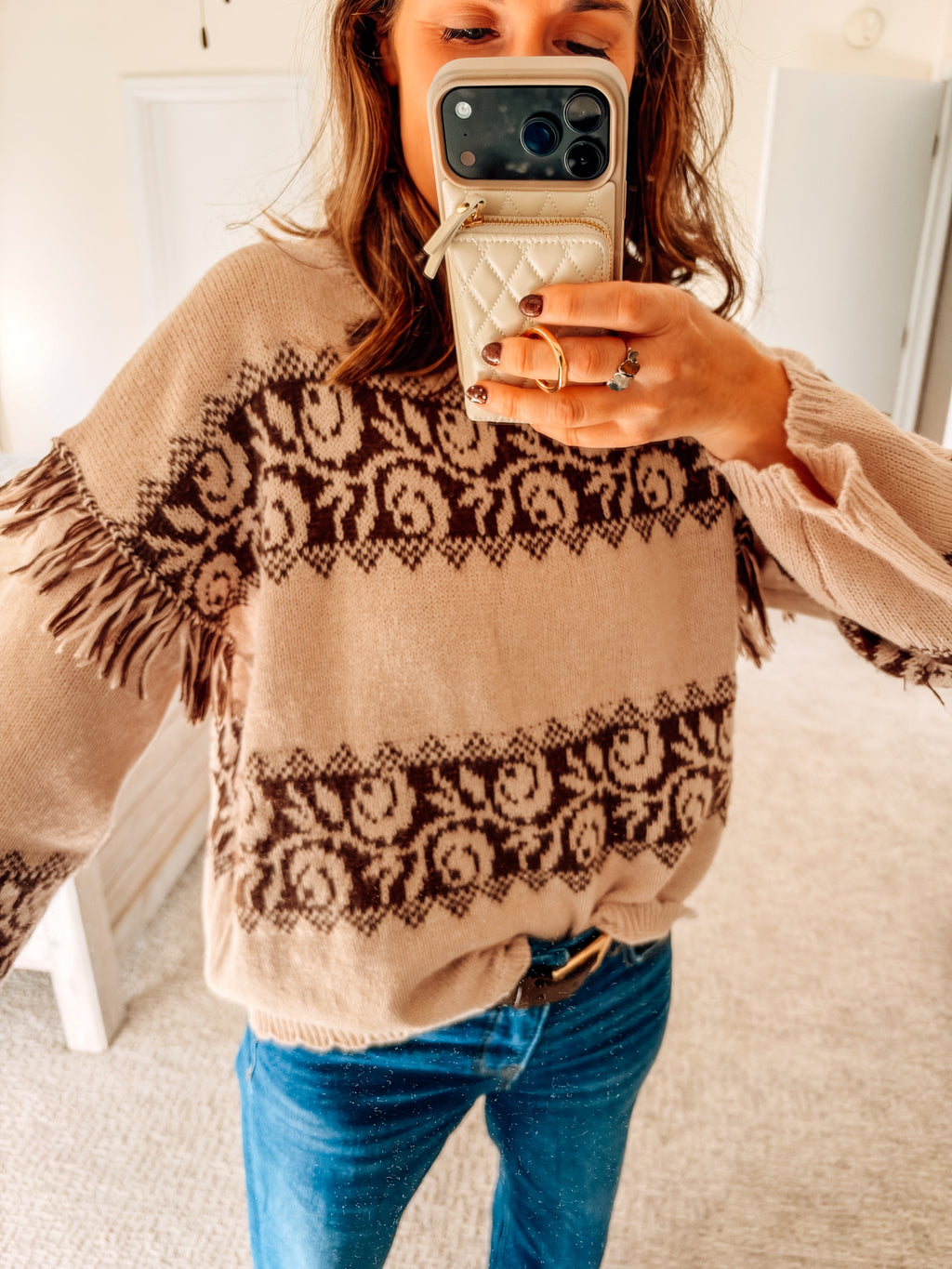 The Fringe & Florals Knit Sweater
