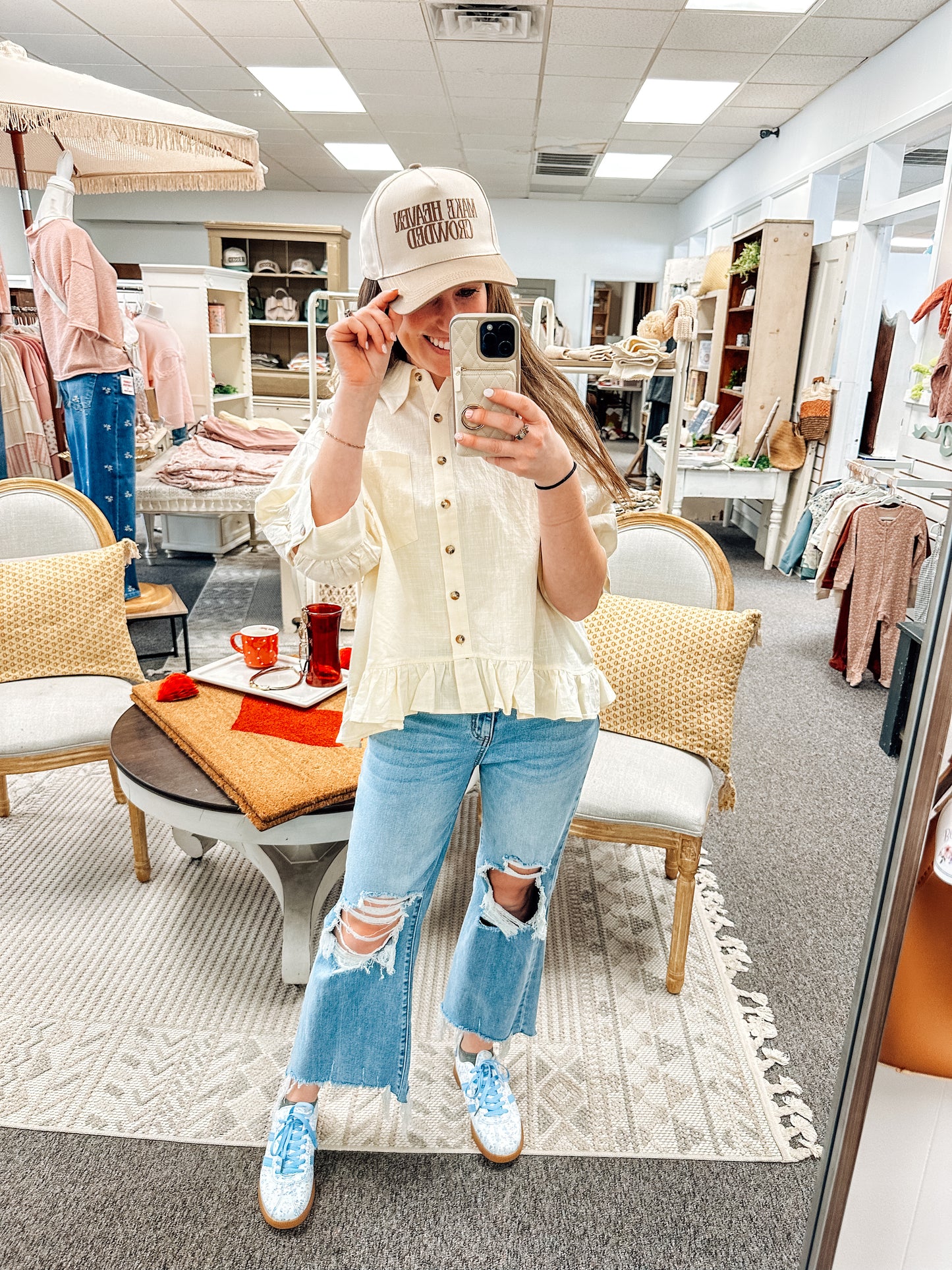 Fresh Air Linen 3/4 Length Top