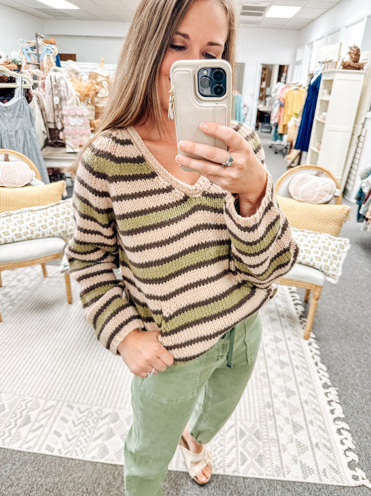 Evergreen Ease Striped Pullover