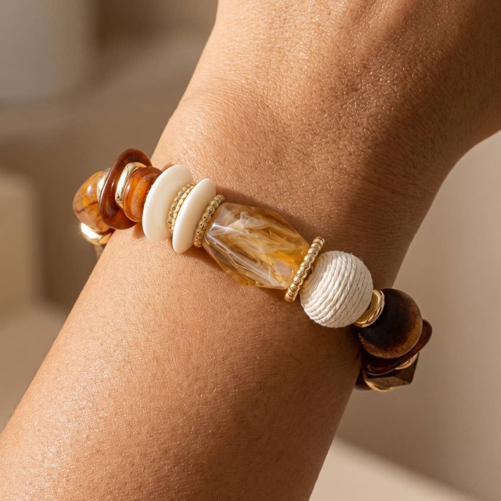 Chunky Wood Bead Bracelet