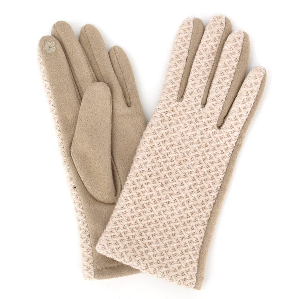Herringbone Knit Touchscreen Gloves