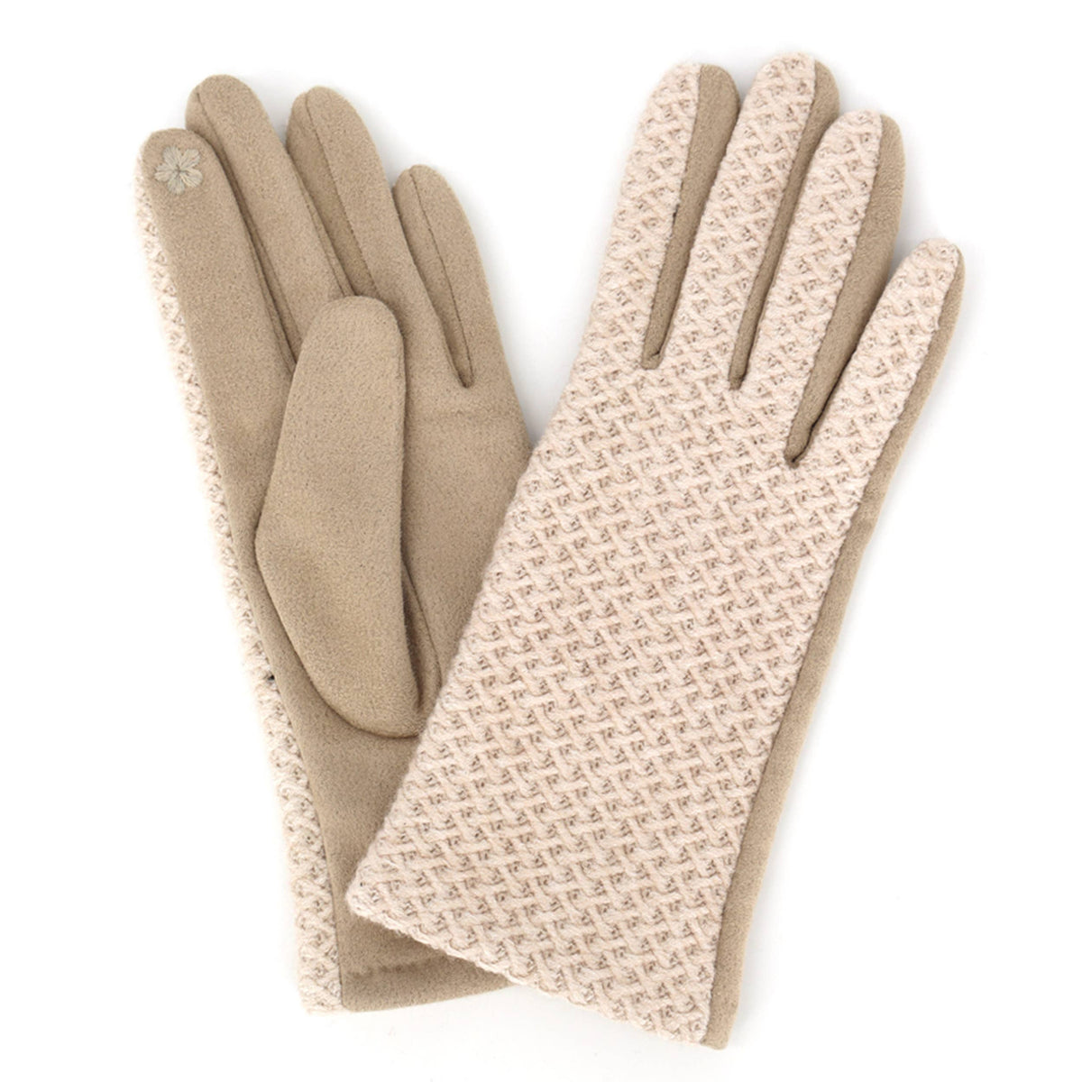 Herringbone Knit Touchscreen Gloves