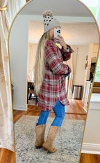 Burgundy Bliss Button Down Flannel Shacket
