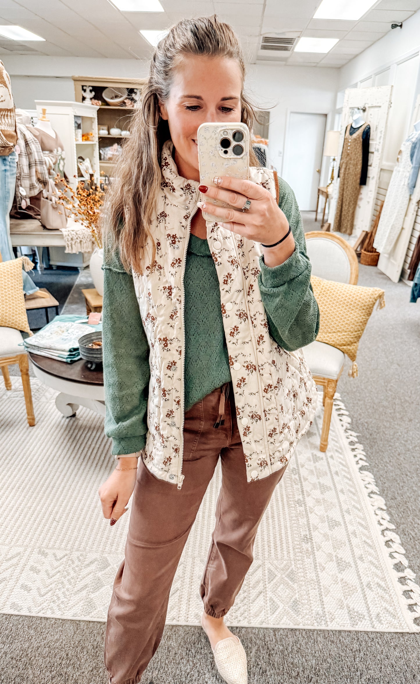 Into the Evergreens V-Neck Top
