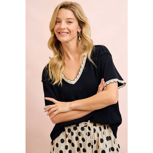 Classic Crush Contrasting Knit Top (S-XL)