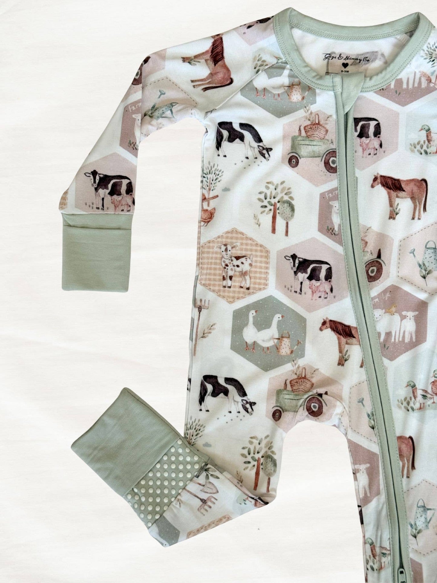 Itty Bitty Farm Bamboo Zippy Pajama