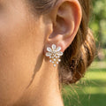 Cat Eye Flower Earrings