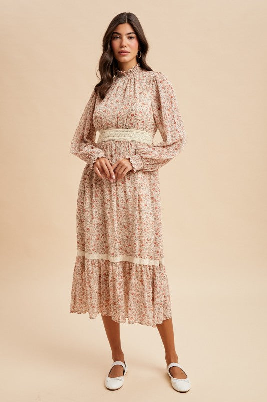 The Polished Poet Midi Dress-Taupe