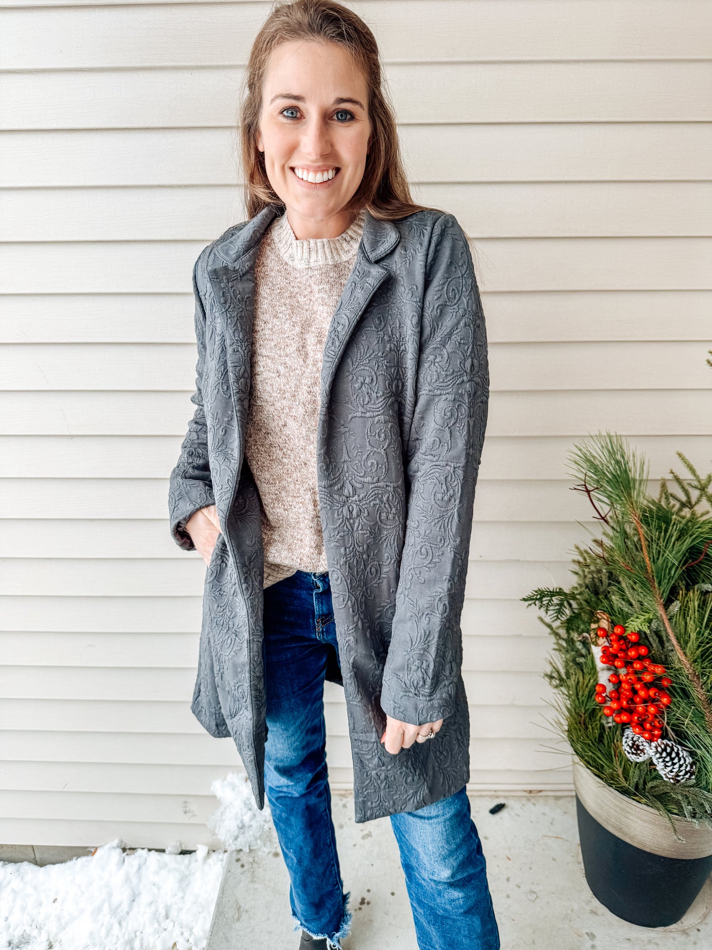 Frosted in Jacquard Cardigan (S-XL)