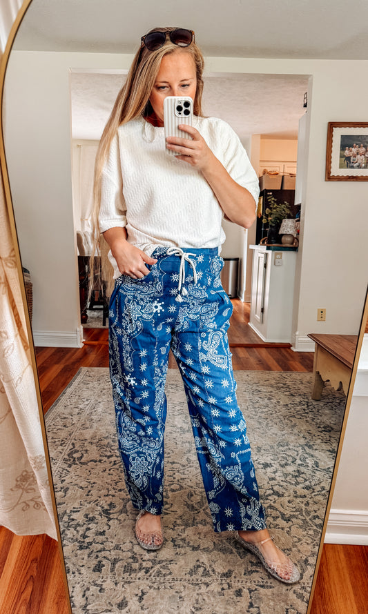 Bandana Printing Into Fall Bottoms (S-Xl)