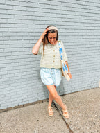 The Sadie Striped Knit Cardigan-Light Olive