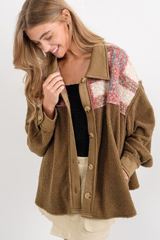 Falling For Flannel Sherpa Jacket