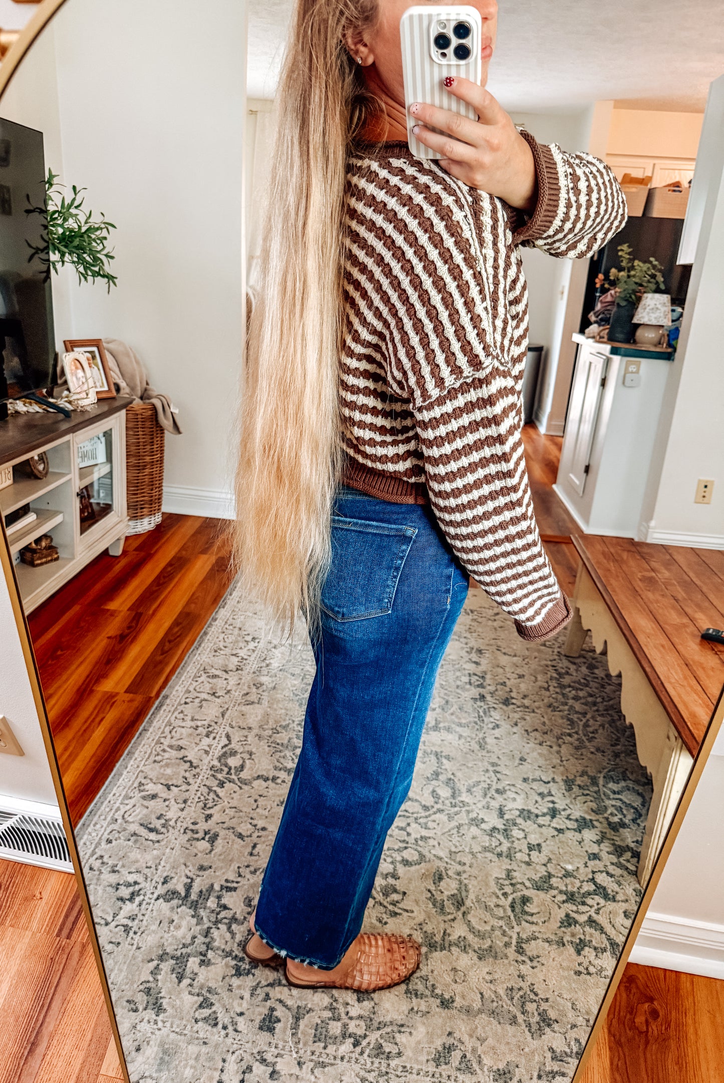 The Small Town Striped Crochet Cardigan