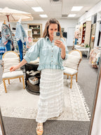 Harbor Wash Denim 3/4 Top (S-XL)