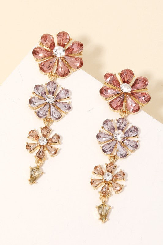 Jeweled Flowers Earrings