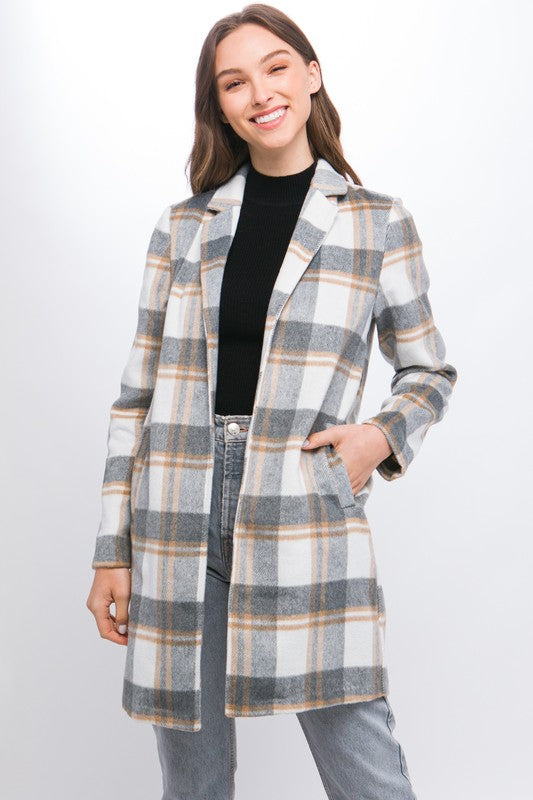 Leaves are Falling Plaid Coat (2 colors)