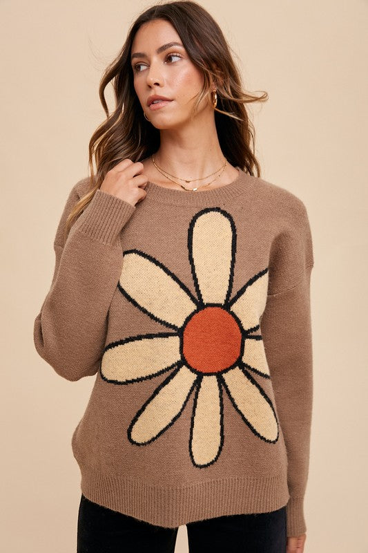 Flower Power Knitted Sweater
