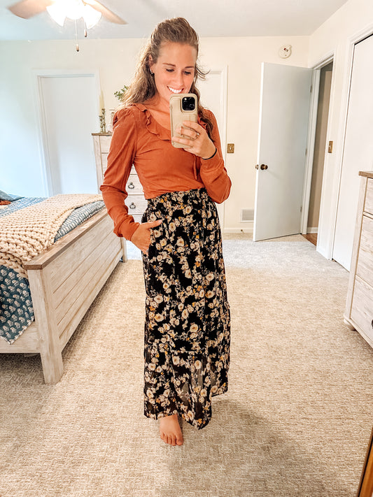 In the Dark Midi Skirt (S-XL)
