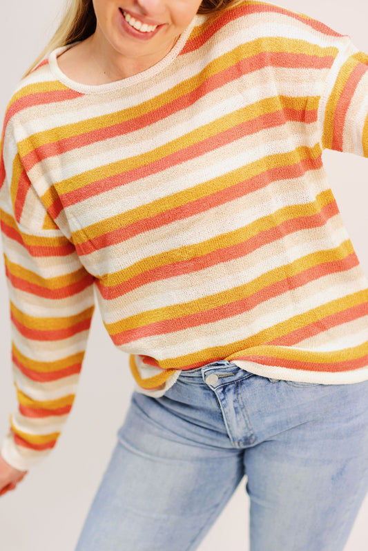 Sherbet Striped Sweater Top