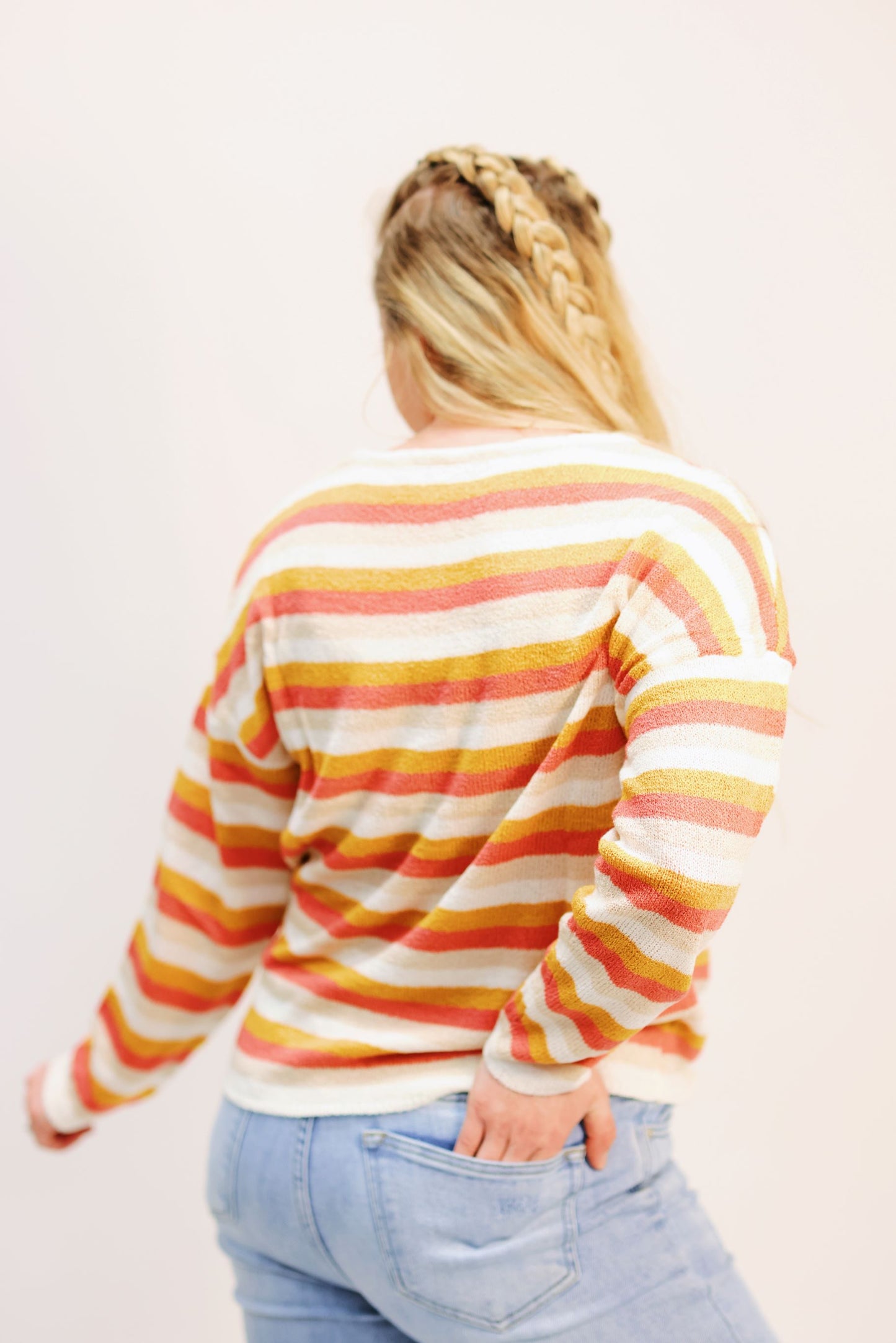 Sherbet Striped Sweater Top
